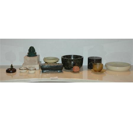 Appraisal: Group of Stone Marble and Onyx Desk Articles Estimate -