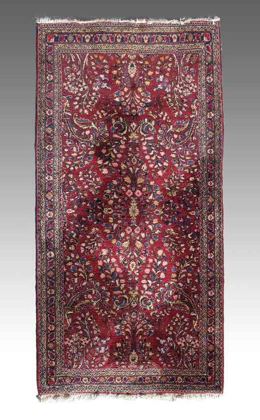 Appraisal: SEMI-ANTIQUE PERSIAN SAROUK HAND KNOTTED WOOL RUG '' x ''