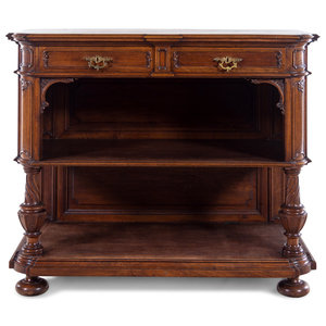 Appraisal: A Continental Carved Walnut Sideboard th Century Height x width