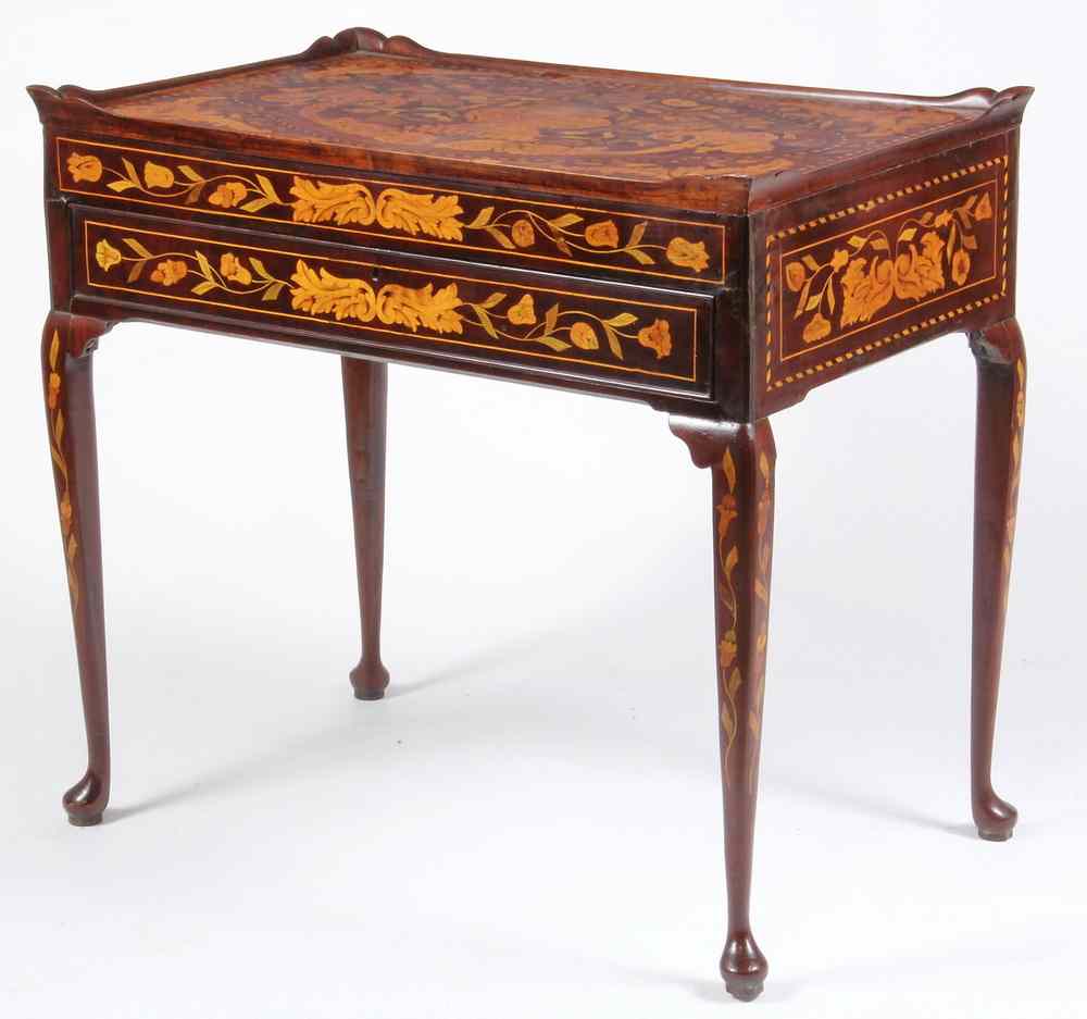 Appraisal: INLAID TEA TABLE - Exceptional Queen Anne Tea Table circa