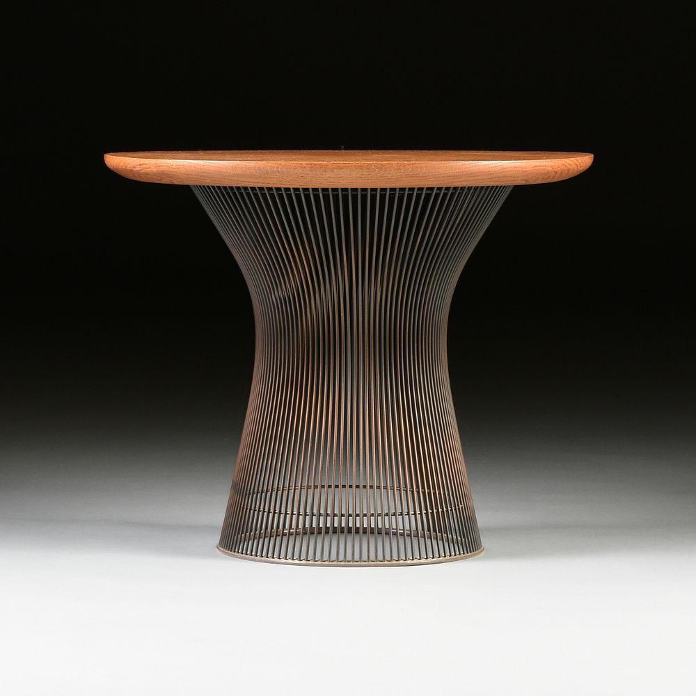 Appraisal: WARREN PLATNER American - AN OAK TOPPED SIDE TABLE THE