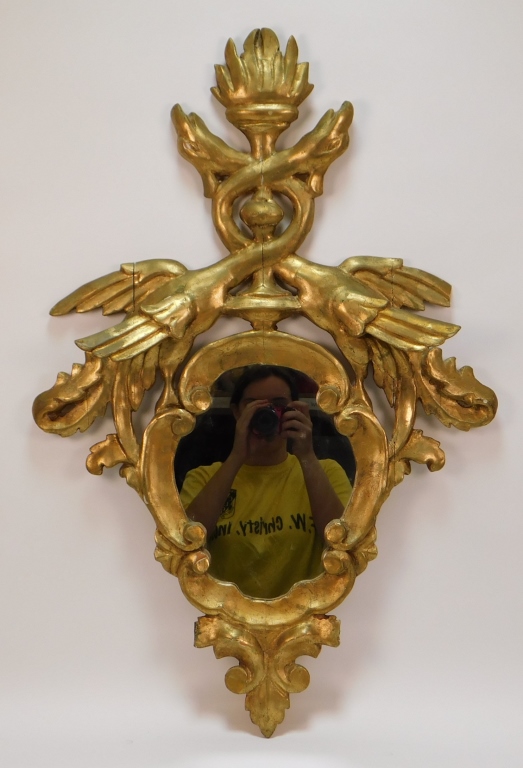 Appraisal: GRAND TOUR DOUBLE EAGLE GILDED WALL MIRROR Europe th CenturyOrnately