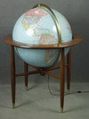 Appraisal: GLOBE - Contemporary mahogany base library globe illuminated Replogle DIA