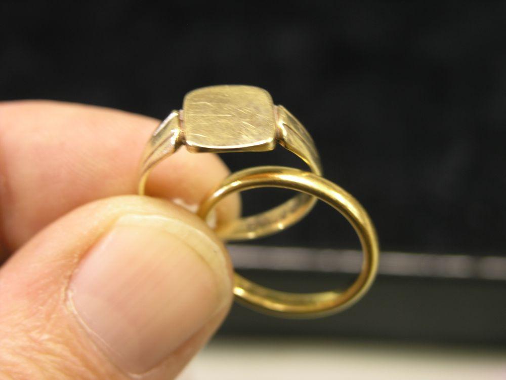 Appraisal: A ct gold band wedding ring grams and a ct