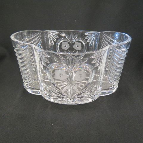 Appraisal: Cut Crystal Centerpiece Bowl floral and drapery design x