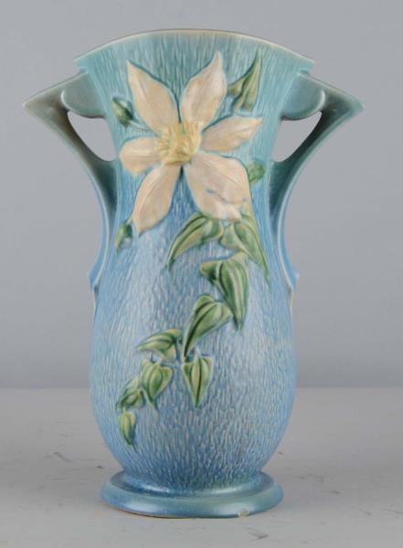 Appraisal: Roseville Pottery Clematis Blue Ceramic Pot Vase This pot vase