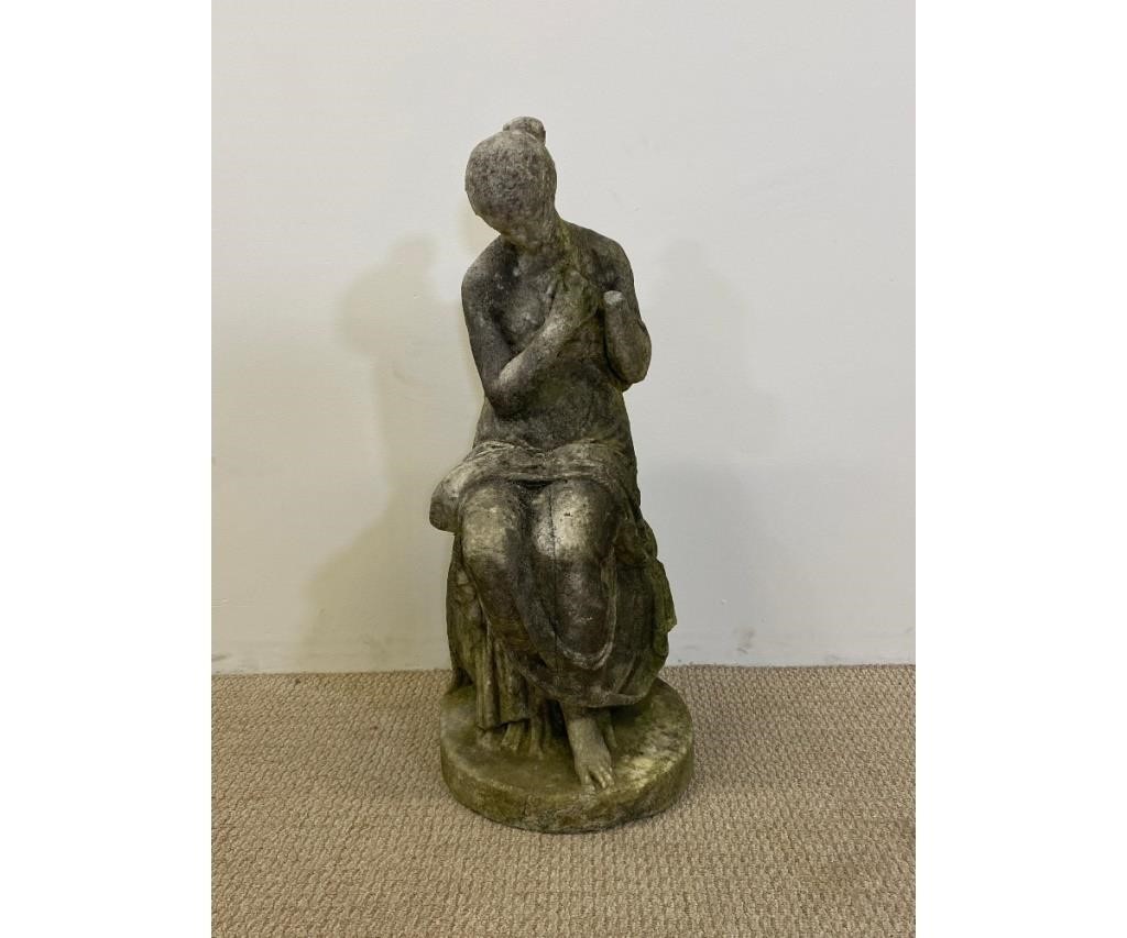 Appraisal: Marable statue of a seated woman th c h x