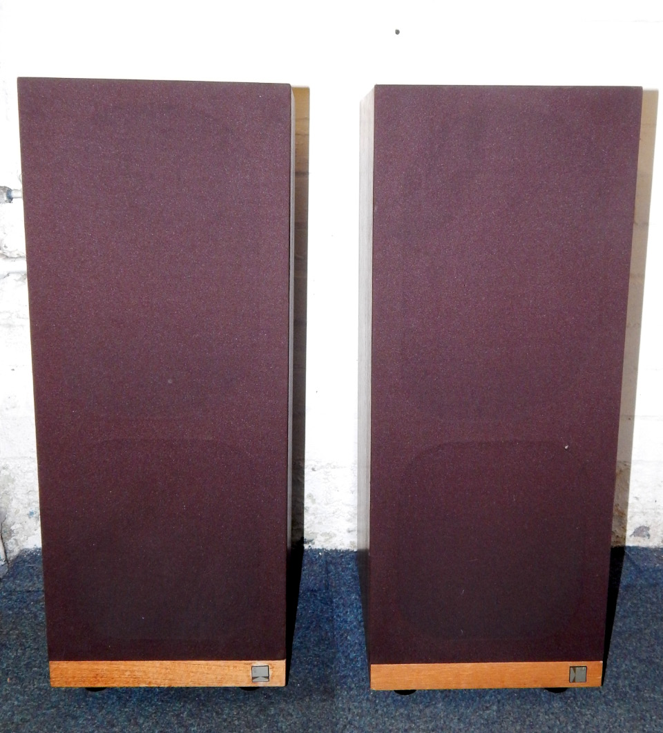 Appraisal: A pair of KEF teak cased speakers cm high