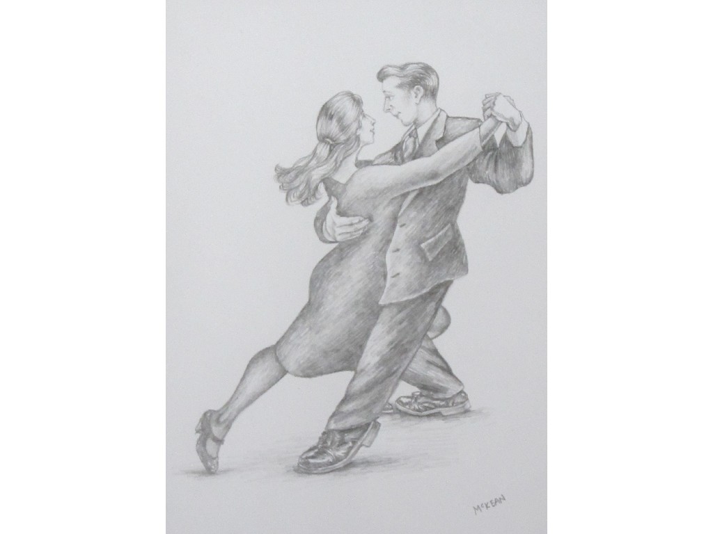 Appraisal: GRAHAM MCKEAN b THE TANGO Pencil signed x cm x