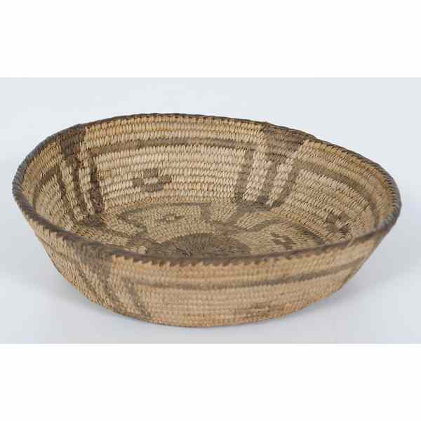 Appraisal: Pima Basket finely woven and decorated with meandering motif filling