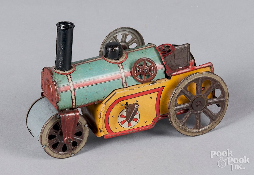 Appraisal: Orobr tin litho windup steam roller Orobr tin litho windup