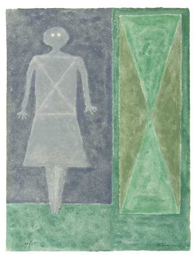 Appraisal: RUFINO TAMAYO Mujer Azul Color aquatint and embossing x mm