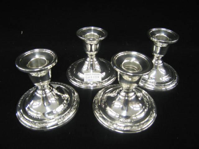 Appraisal: Set of Sterling Silver Candleholders Courtship by International