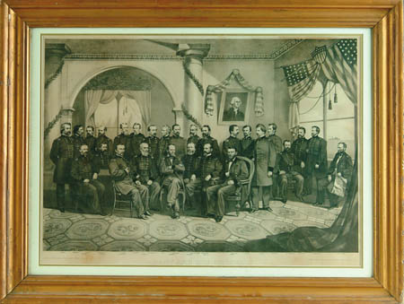 Appraisal: LITHOGRAPH - GRANT AND HIS MEN About x steel engraving