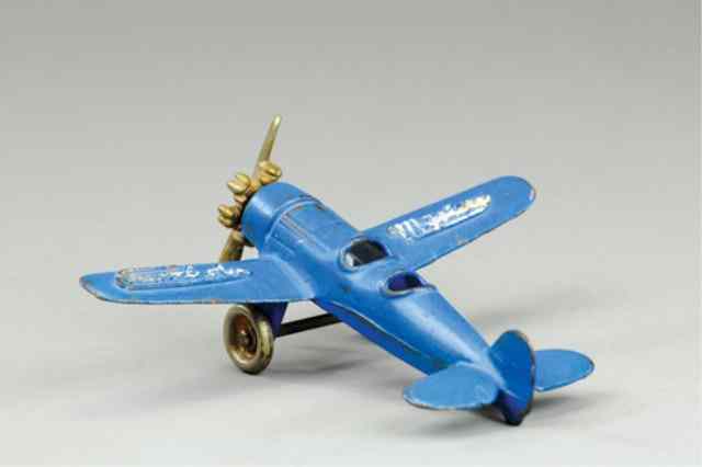 Appraisal: KILGORE TRAVEL AIR ''MYSTERY'' AIRPLANE Cast iron painted in blue