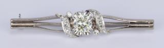 Appraisal: K Vintage ct Diamond Collar Pin K white gold vintage