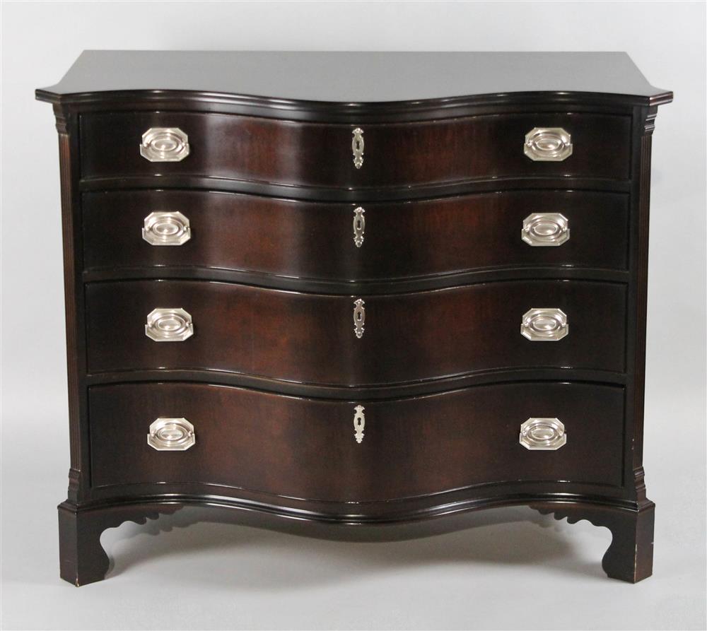 Appraisal: WINTERTHUR COUNTRY ESTATE COLLECTION BY HICKORY CHAIR SERPENTINE MAHOGANY CHEST