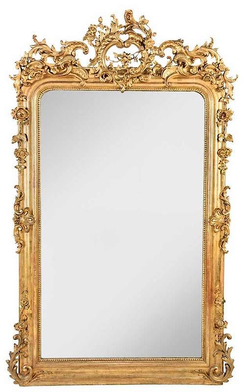 Appraisal: Rococo Style Gilt Wood Pier Mirror French th century with