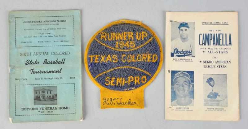 Appraisal: Lot of Colored Baseball Memorabilia Includes one official scorecard from