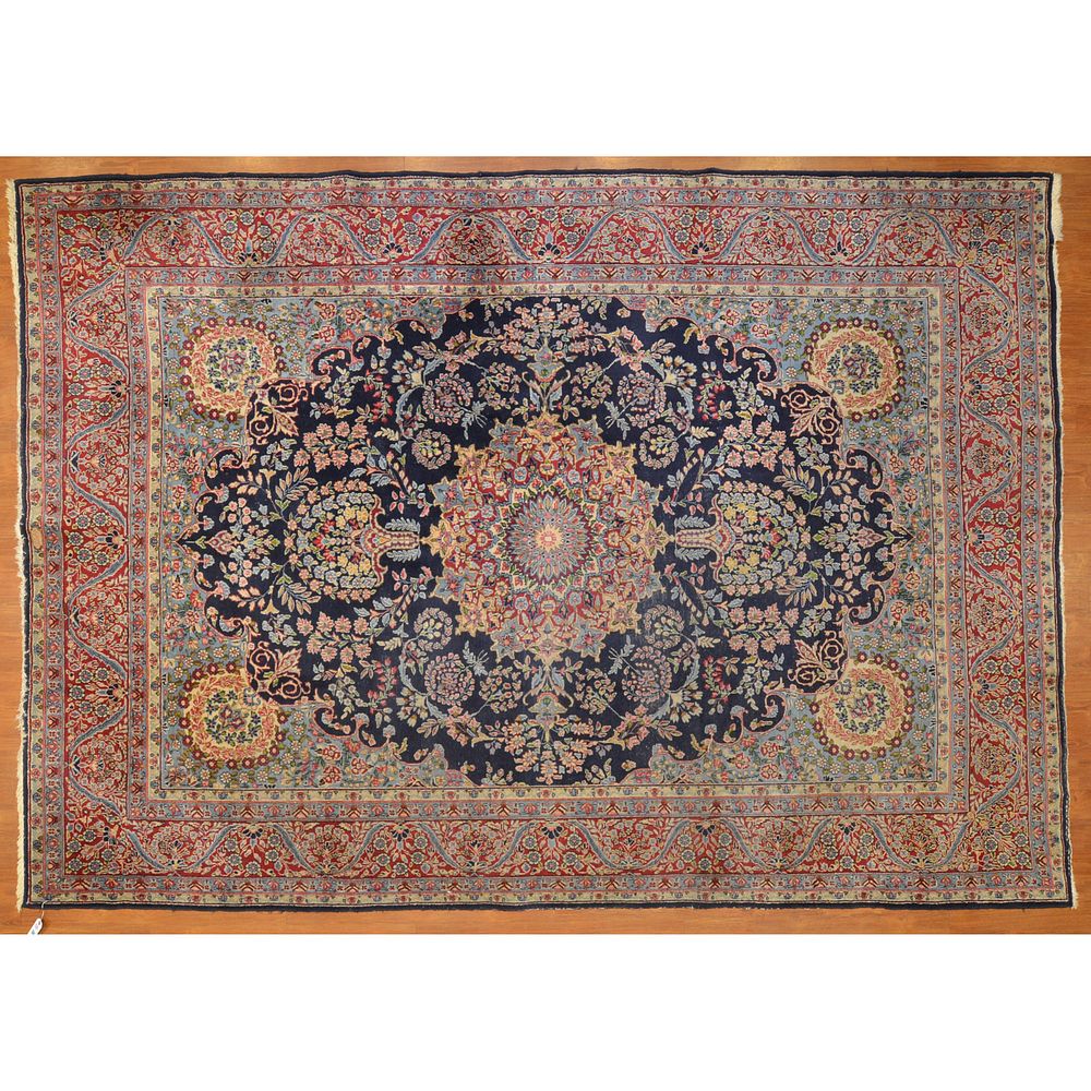 Appraisal: Kerman Carpet Persia x Third quarter- th century hand-knotted wool