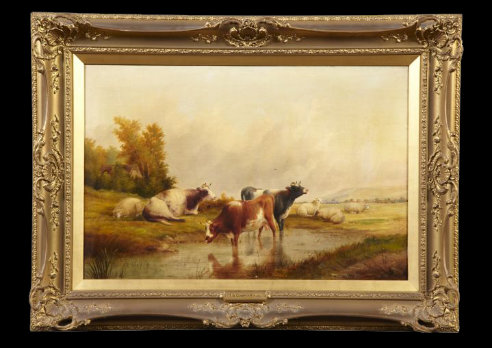 Appraisal: Thomas Sidney Cooper British - Cattle and Sheep in Meadows