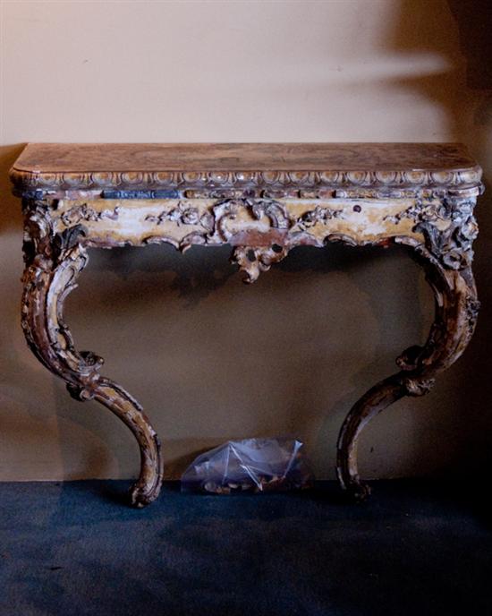 Appraisal: A L th C Louis XV Console Table beech and