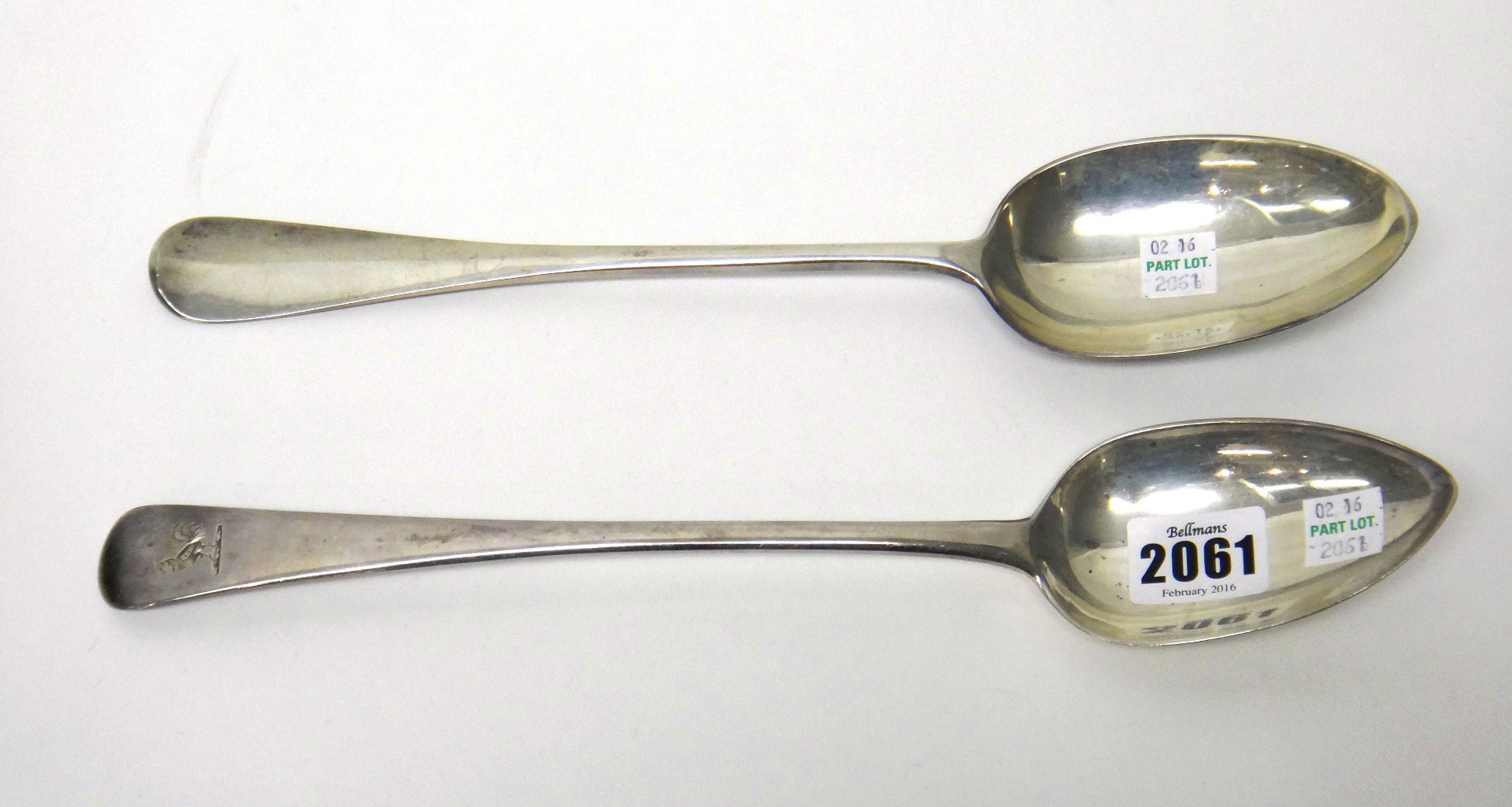 Appraisal: A George III silver Old English pattern stuffing spoon engraved