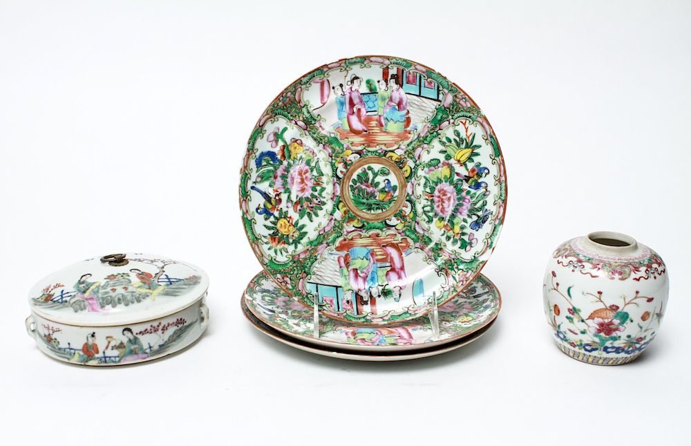 Appraisal: Chinese Qing Famille Rose Porcelain Wares Pcs Chinese Qing Dynasty