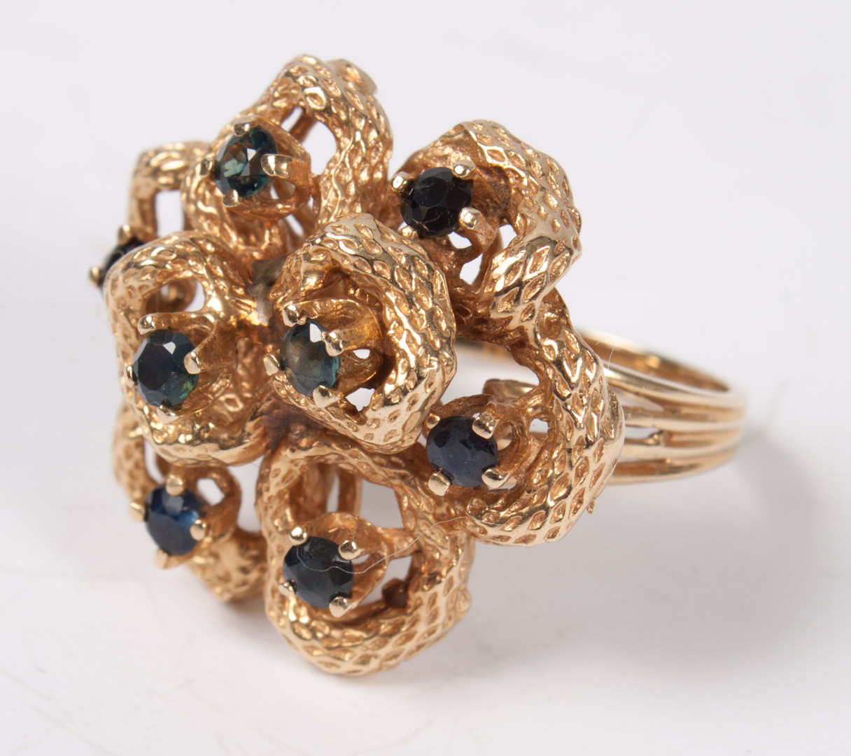 Appraisal: Lady's K gold and tourmaline cocktail ring with blue-green tourmalines