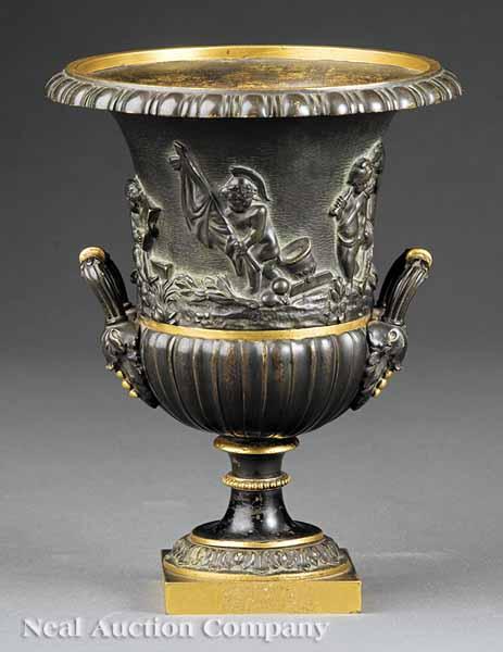 Appraisal: An Italian Grand Tour Patinated and Gilt Bronze Campagna-Form Urn