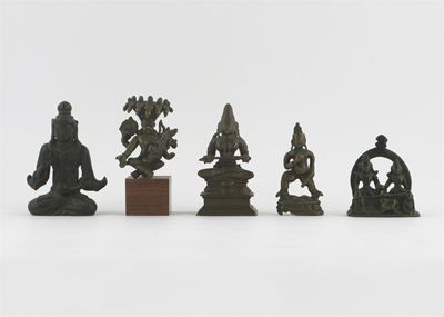 Appraisal: An Indian bronze figure of Narashimha and four further Indian