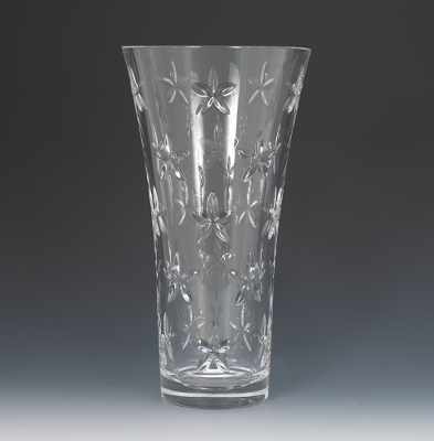 Appraisal: A Clear Glass Vase by Tiffany Co Simple contemporary flaring