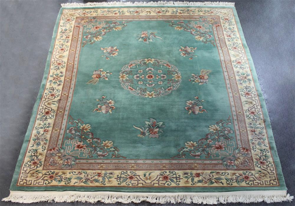 Appraisal: LARGE CHINESE WOOL RUG TOGETHER WITH A SMALLER CHINESE RUG