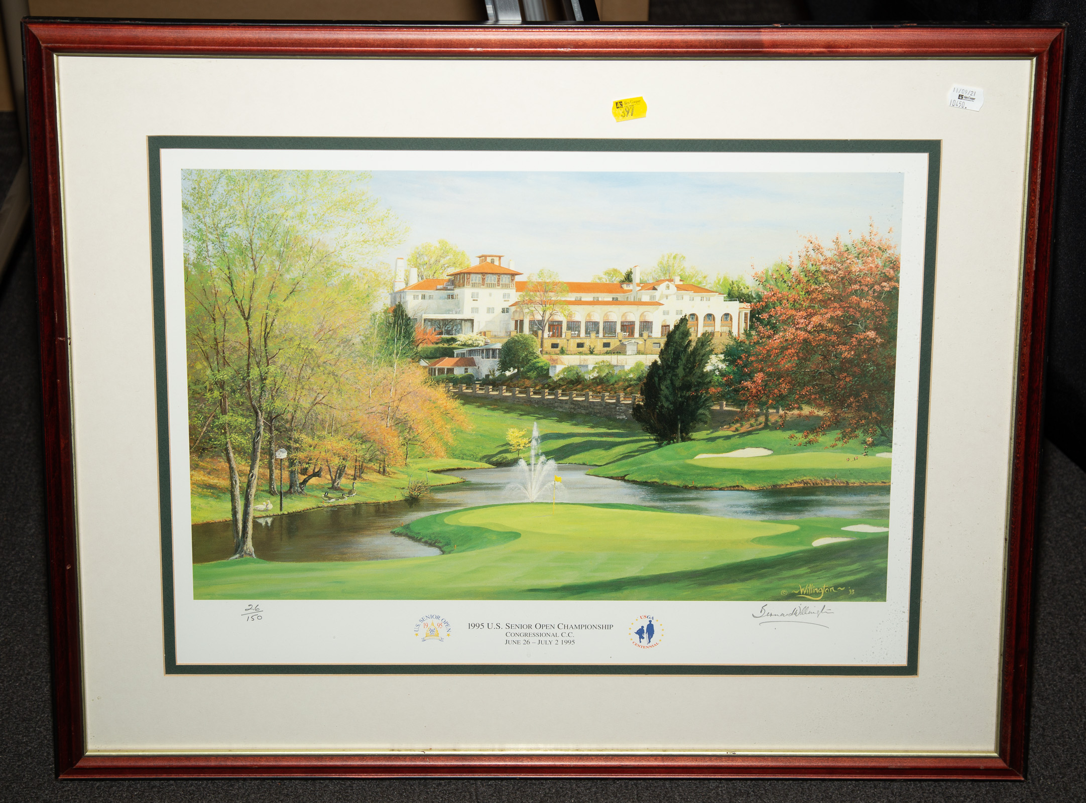 Appraisal: U S SENIOR OPEN CHAMPIONSHIP LITHOGRAPH by Bernard Willington framed