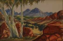 Appraisal: Gabriel Namatjira - Untitled watercolour signed 'Gabriel Namatjira' lower left