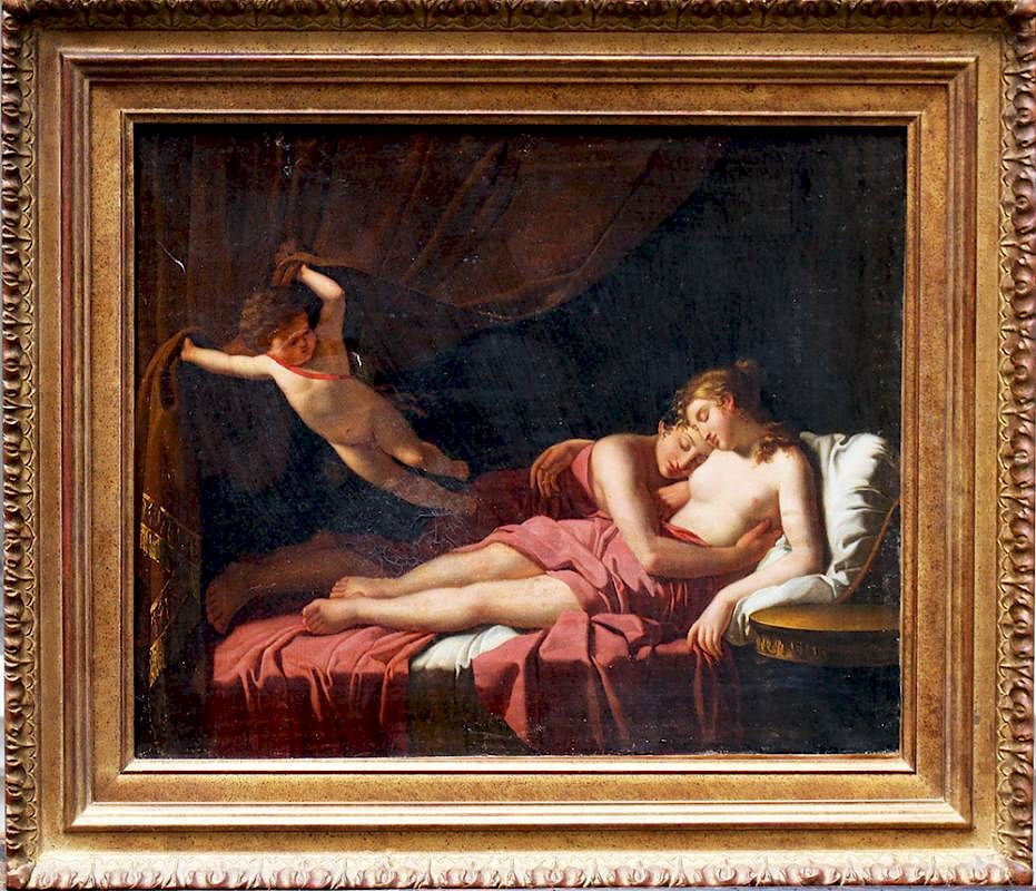 Appraisal: Jacques-Louis David - -circle Jacques-Louis David - -circle Two lovers