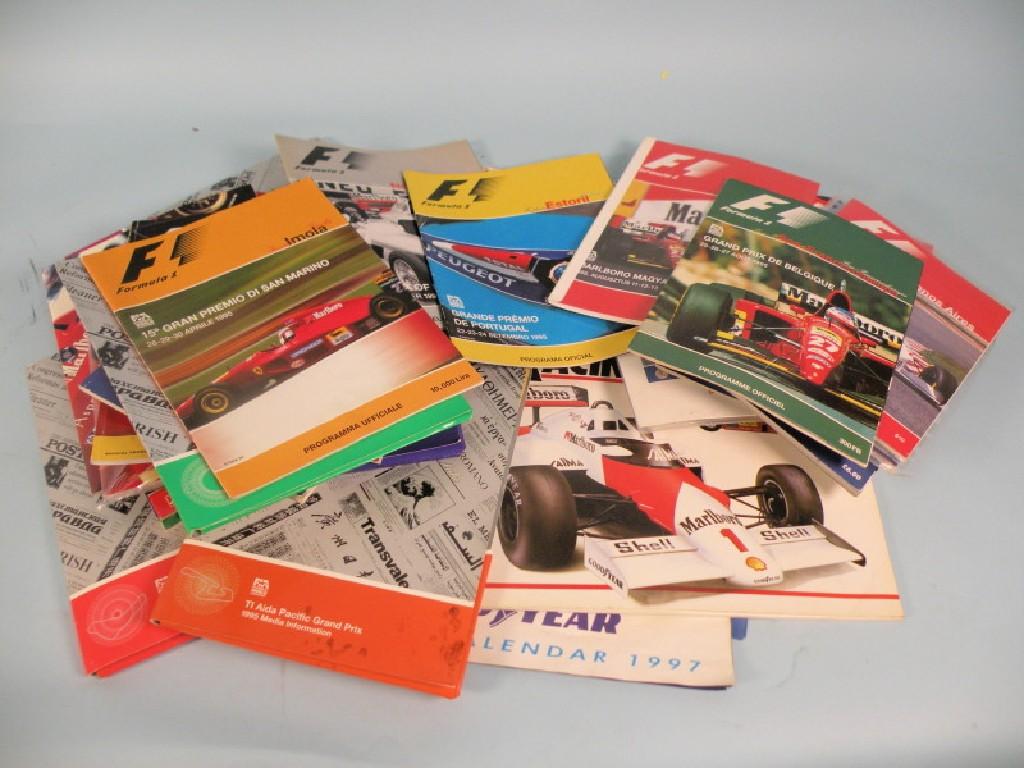 Appraisal: A quantity of Formula One racing programmes mainly from the