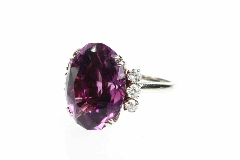 Appraisal: LADY'S RING - K white gold amethyst and diamond ring