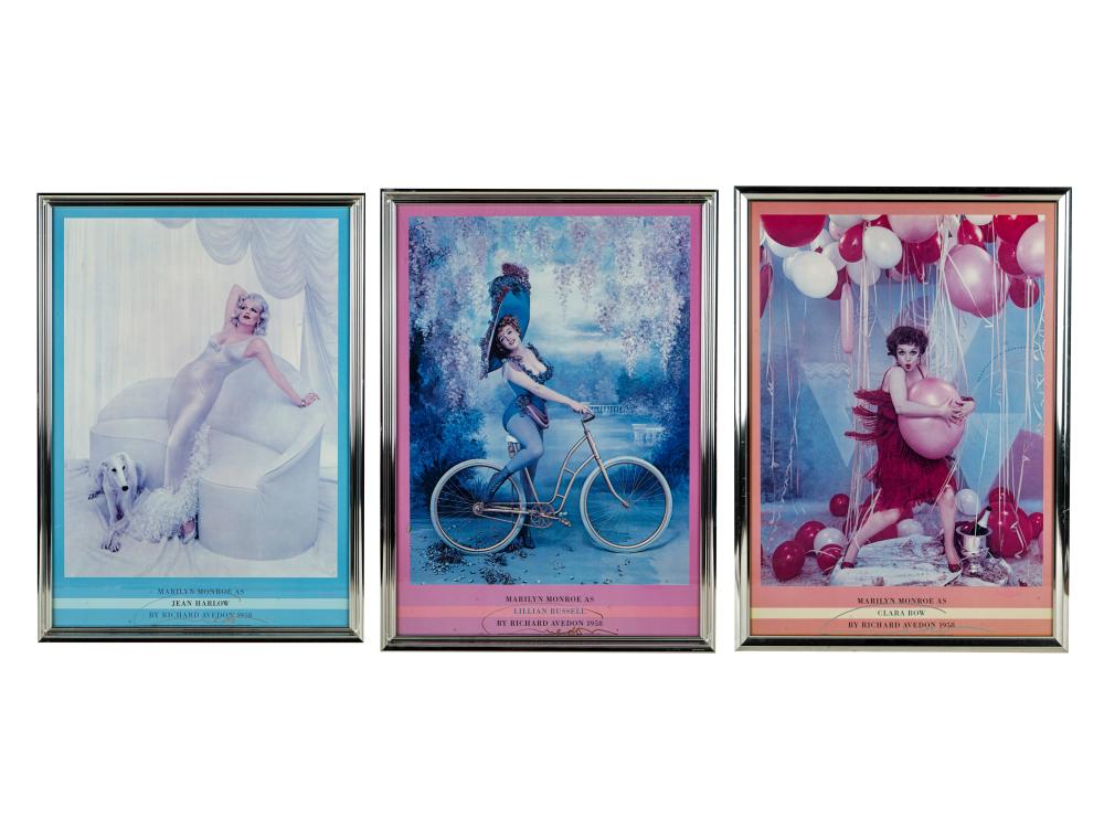 Appraisal: RICHARD AVEDON - THREE POSTERS OF MARILYN MONROEeach signed lower