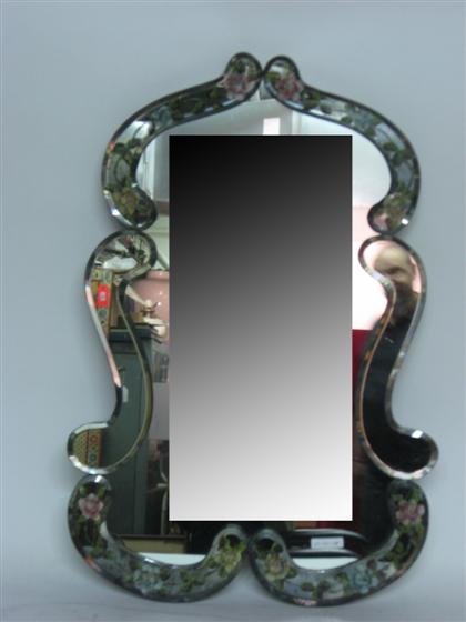 Appraisal: Continental Venetian glass wall mirrorThe shaped mirror plate enclosed by