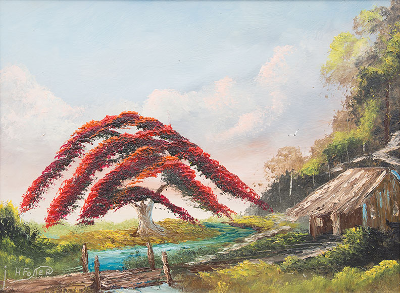 Appraisal: FOSTER Horace American th Century Highwaymen style Royal Poinciana and