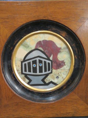 Appraisal: Pietra Dura Stone Inlaid Plaque knights helmet diameter plus wood