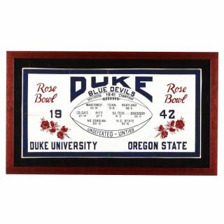 Appraisal: Duke University Rose Bowl Participant's Banner made of red white