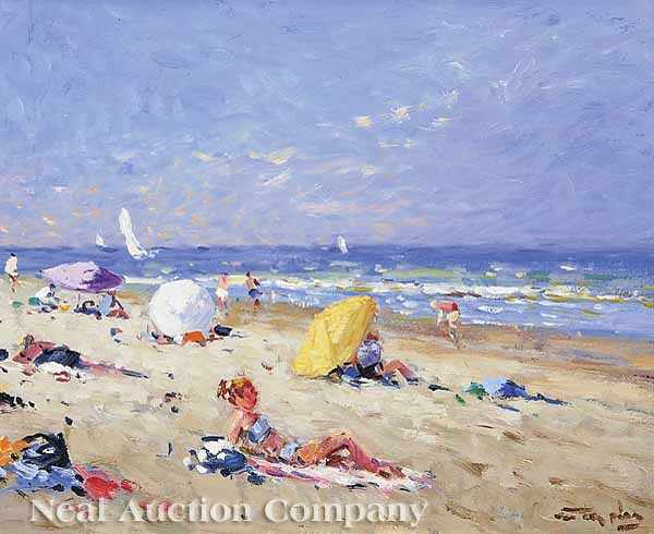 Appraisal: Niek van der Plas Dutch b Beach Scene oil on