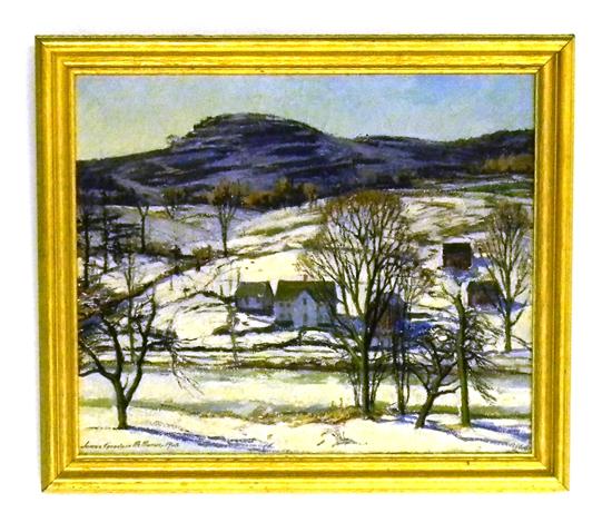 Appraisal: James Goodwin McManus American - oil on canvas winter landscape