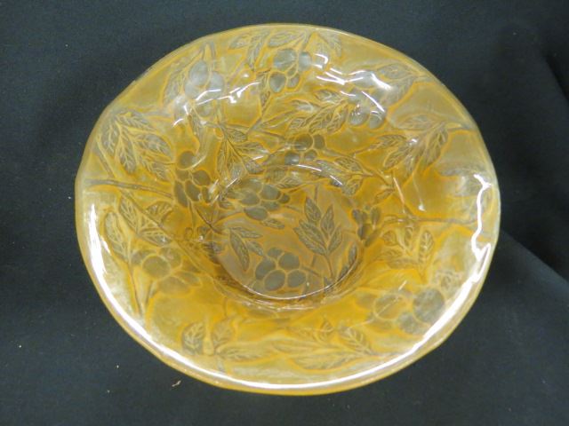 Appraisal: Phoenix Consolidated Glass Bowl raised berry decor orange excellent