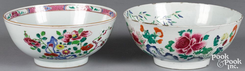 Appraisal: Two Chinese export famille rose porcelain bowls Two Chinese export