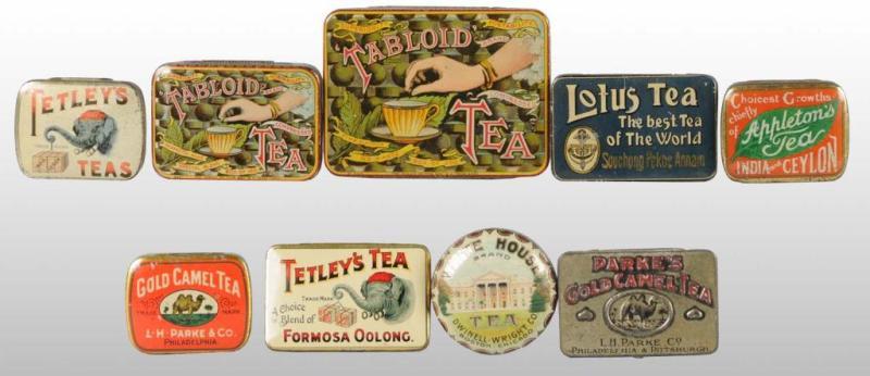 Appraisal: Lot of Small Tea Tins Description Nice grouping with a