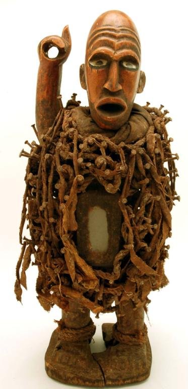 Appraisal: Bakongo fetish figure Kongo tribe Congo Zaire Wood figure with