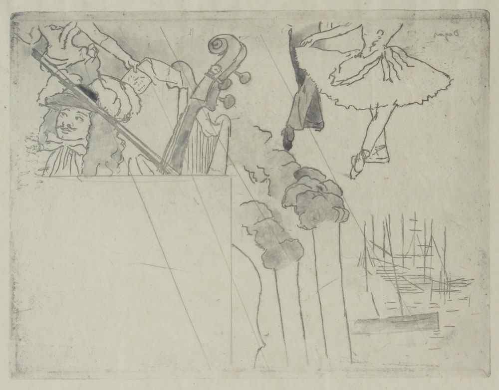 Appraisal: DEGAS Edgar French - ''Project de Programme'' Etching Merrill Chase